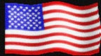 clipart Flag of United States of America; patriotic decoration on a black background.